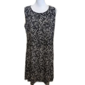 Tommy Hilfiger classic shift dress, black & white pattern, sleeveless, size 14